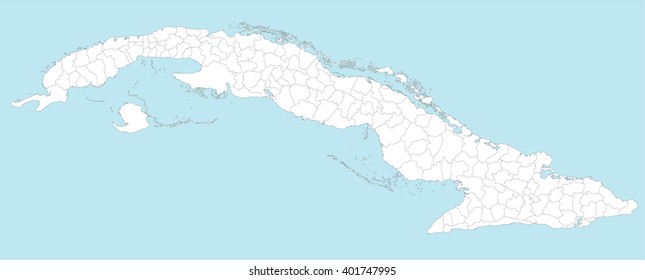 A large and detailed map of Cuba with all provinces and municipios.