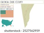 Large and detailed map of Dade County in Georgia USA.