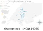 Large and detailed map of Dillingham Census Area in Alaska, USA.