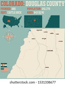 Large And Detailed Map Of Douglas County In Colorado, USA
