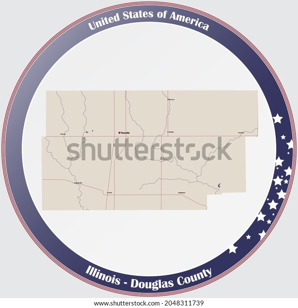 Large Detailed Map Douglas County Illinois Stock Vector (Royalty Free ...