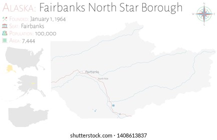 Fairbanks North Star Borough Map Large Detailed Map Fairbanks North Star Stock Vector (Royalty Free)  1408613837 | Shutterstock