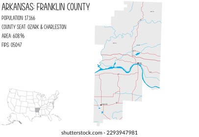 Large and detailed map of Franklin County in Arkansas, USA. svg