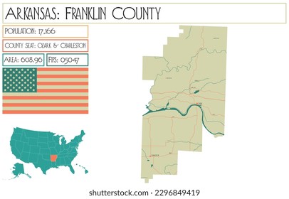 Large and detailed map of Franklin County in Arkansas, USA. svg