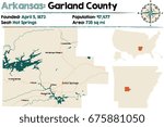 Large and detailed map of Garland County in Arkansas