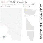 Large and detailed map of Gooding county in Idaho, USA.