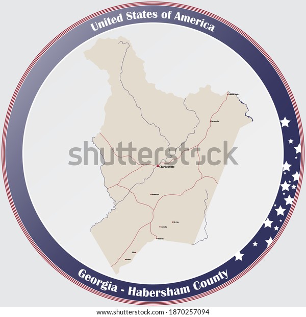 Large Detailed Map Habersham County Georgia Stock Vector Royalty Free 1870257094 Shutterstock 0659