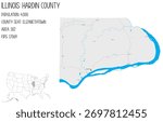 Large and detailed map of Hardin County in Illinois, USA.
