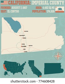 Large And Detailed Map Of Imperial County, California
