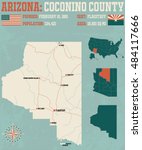Large and detailed map and infographic of Coconino County in Arizona.