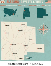 Large and detailed map and infos about Etowah County in Alabama