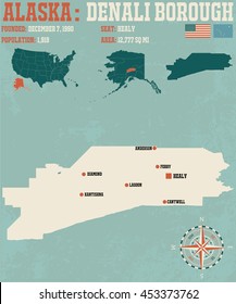Large and detailed map and infos about Denali Borough in Alaska