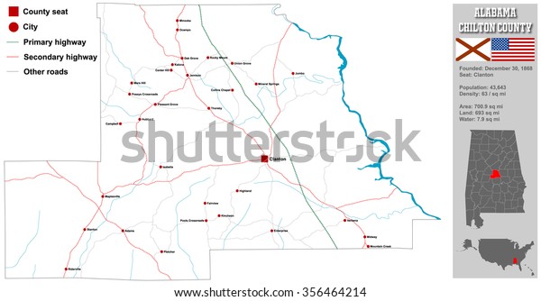 Large Detailed Map Infos About Chilton Stock Vector (Royalty Free ...