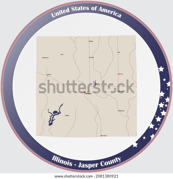 Large Detailed Map Jasper County Illinois Stock Vector Royalty Free 2081380921 Shutterstock 5058