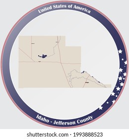 Mapa grande y detallado del condado Jefferson en Idaho, EEUU.