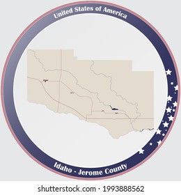 Mapa grande y detallado del condado de Jerome en Idaho, EEUU.