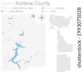 Large and detailed map of Kootenai county in Idaho, USA.