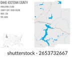 Large and detailed map of Kootenai County in Idaho, USA.