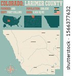 Large and detailed map of Larimer county in Colorado, USA.