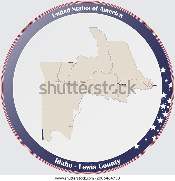 Large Detailed Map Lewis County Idaho Stock Vector (Royalty Free ...