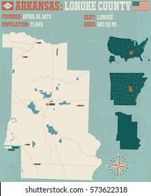 Large and detailed map of Lonoke County in Arkansas