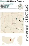 Large and detailed map of McHenry county in Illinois, USA.