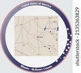 Large and detailed map of McHenry county in Illinois, USA.