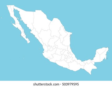 Large and detailed map of Mexico with all regions