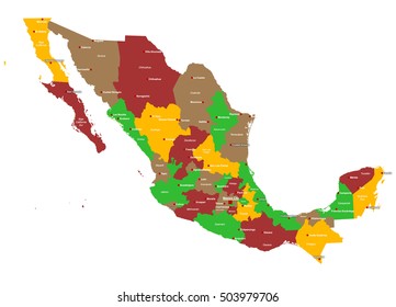 Large and detailed map of Mexico with regions and main cities