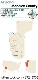 Large and detailed map of Mohave county in Arizona
