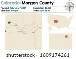 Large and detailed map of Morgan county in Colorado, USA.