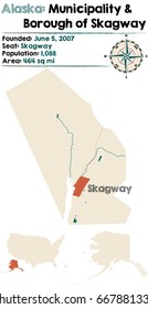 Large and detailed map of Municipality and Borough of Skagway in Alaska.