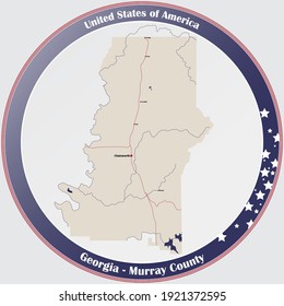 Large and detailed map of Murray county in Georgia, USA. svg