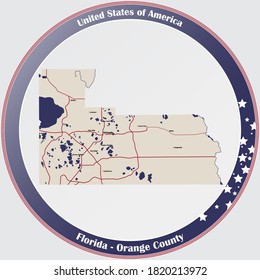 Large And Detailed Map Of Orange County In Florida, USA.