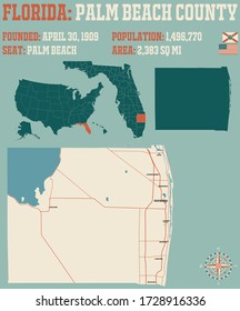 Large Detailed Map Palm Beach County Stock Vector (Royalty Free