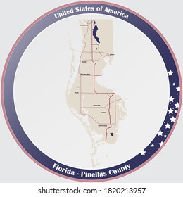 Large And Detailed Map Of Pinellas County In Florida, USA.