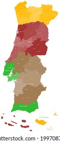 A large and detailed map of Portugal with all islands, regions and main cities.