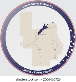 Große und detaillierte Karte von Power County in Idaho, USA.