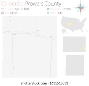 Large and detailed map of Prowers county in Colorado, USA.