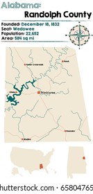 Large and detailed map of Randolph County in Alabama.