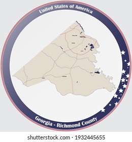 Large And Detailed Map Of Richmond County In Georgia, USA.