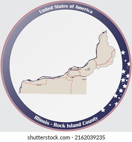 Large And Detailed Map Of Rock Island County In Illinois, USA.