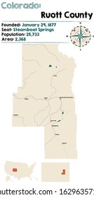 Large and detailed map of Ruott county in Colorado, USA.