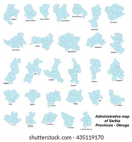 Large and detailed map of serbian provinces