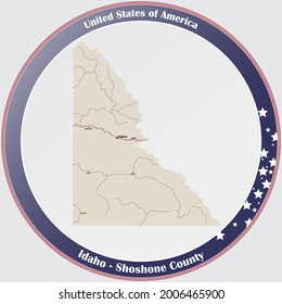 Large And Detailed Map Of Shoshone County In Idaho, USA.