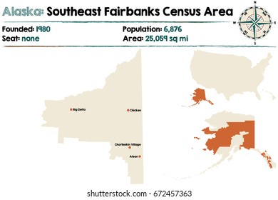 Large And Detailed Map Of Southeast Fairbanks Census Area In Alaska