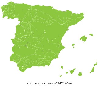 Large and detailed map of Spain