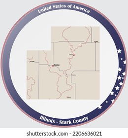 Große und detaillierte Karte von Stark County in Illinois, USA.