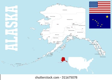 A Large And Detailed Map Of The State Of Alaska With All Counties And County Seats.