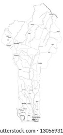 Large and detailed map of the state of Benin in Africa
